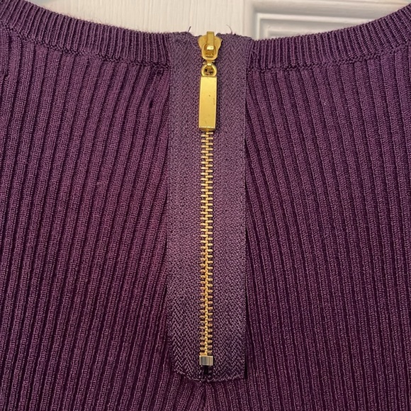 Purple Stretchy long sleeve top with Peplum bottom, PL, NWT - Picture 7 of 7